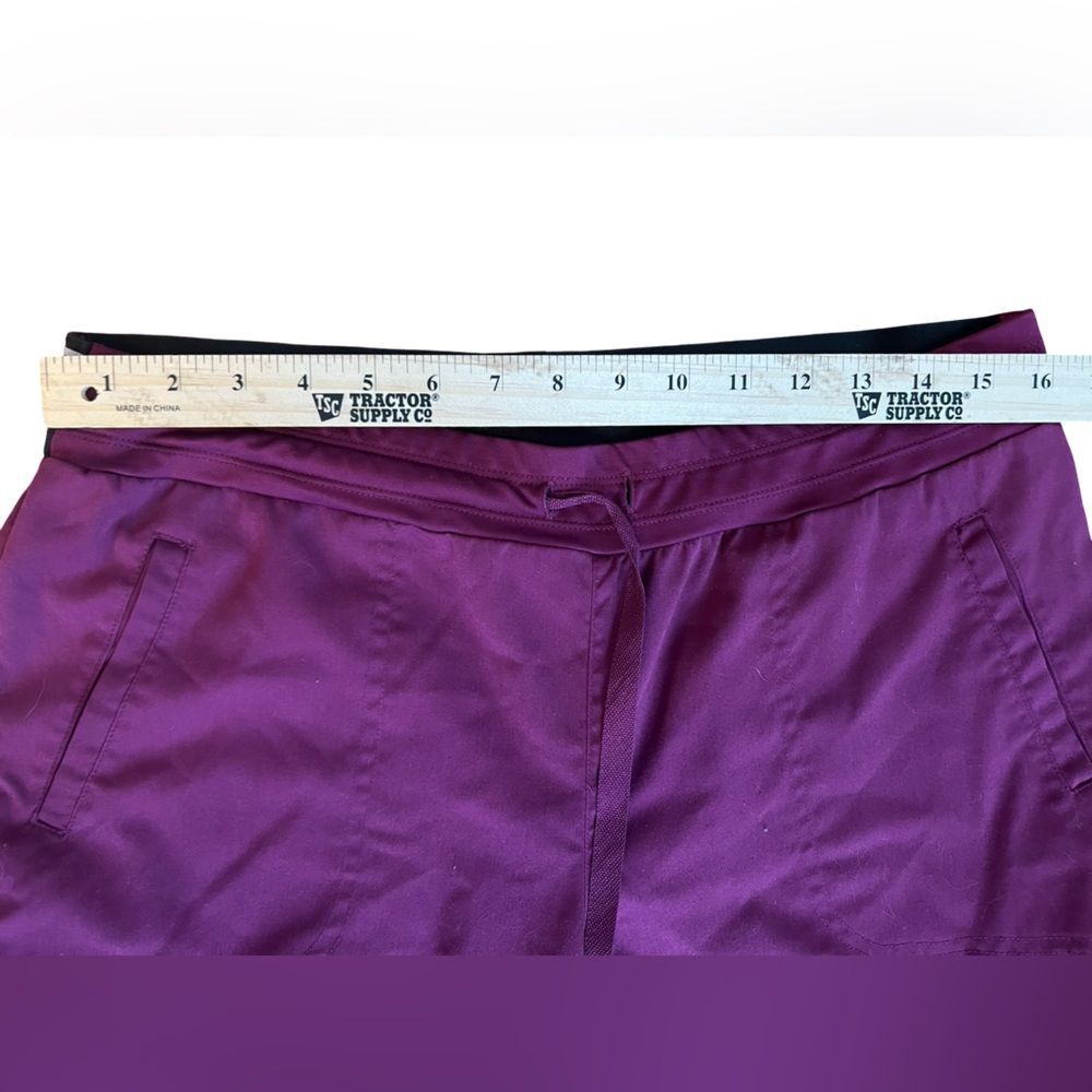 Grey’s Anatomy by Barco Scrub Set Medium Black Top Burgundy Pants Medical - Picture 7 of 11